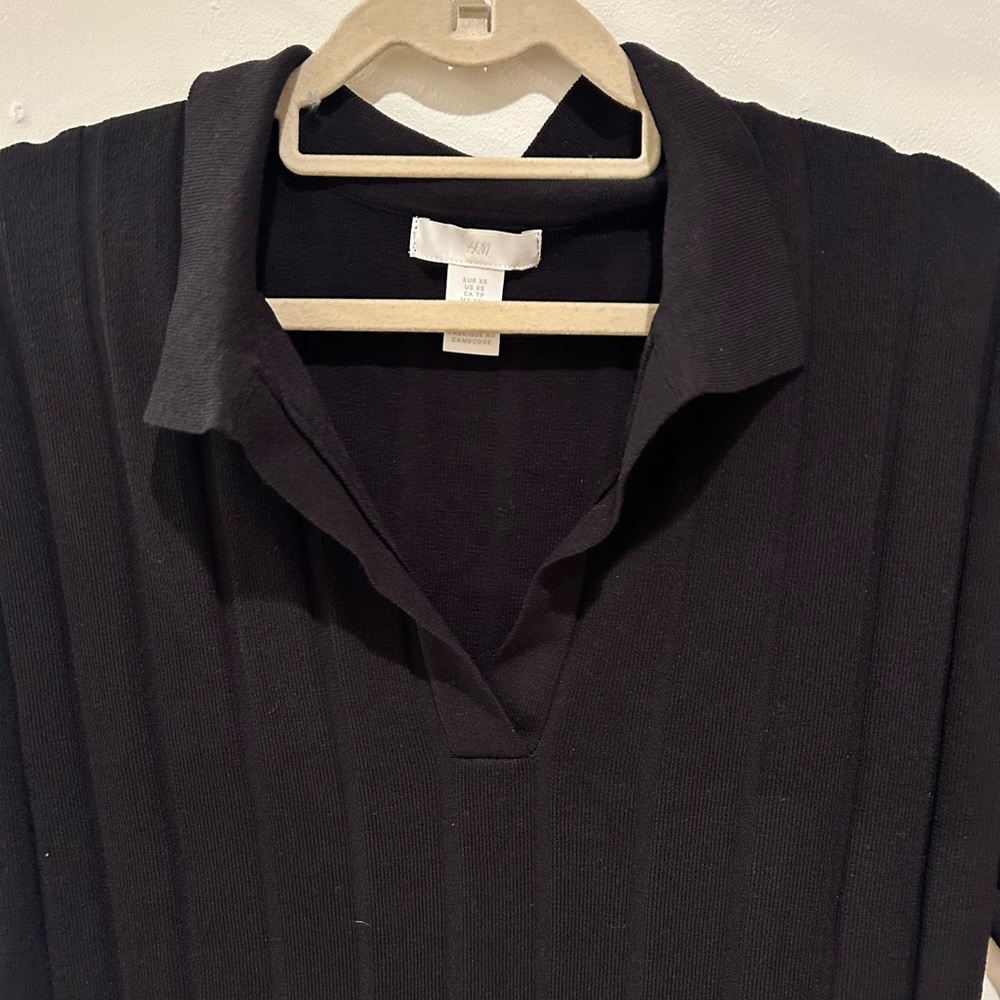 Zara ribbed Polo collar sweater dress.